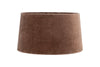 The Mendai Velvet & Linen Lampshade - Mocha by nkuku features a soft, brown velvet finish and a gently tapered cylindrical shape, shown against a plain white background.
