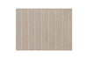 Square beige rug featuring thin vertical white stripes—ideal for pairing with nkukus Mora Hemp & Cotton Housewife Pillowcases in Stone Grey to achieve a calm, cohesive aesthetic.