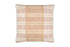 The Nayika Cotton Cushion Cover by nkuku features a woven texture in a rust plaid pattern on cream cotton, with vertical and horizontal lines forming a stylish grid effect.