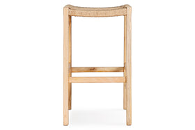 Aamani Mango Wood & Cord Counter Stool - Natural