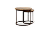 Nisha Carved Reclaimed Wood & Iron Nesting Side Tables - Natural