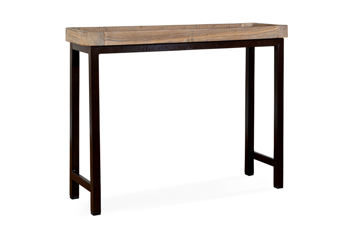 Photo inspiration: Industrial Reclaimed Wood Console Table Reference: Nisha Reclaimed Wood Iron Console Table
