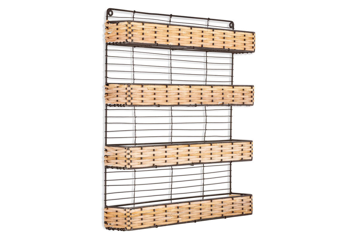 Spice Rack Natural Montali Iron & Rattan Spice Rack - Natural -nkuku
