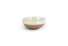 The nkuku Edo Cereal Bowl - Terracotta features a handcrafted design with a matte brown base and glossy white glazed rim and interior, highlighting minimalist style. Shown here on a white background.