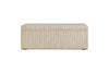 Sanja Stripe Cotton & Linen Upholstered Storage Bench - Grey