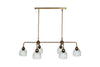 Kakira Chandelier Pendant - Antique Brass & Clear