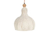 The nkuku Kela Fabric Pendant in off white features a linen shade, ideal for creating a calming ambience in any room.