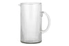 The Otuba Jug - Clear by nkuku is a tall glass pitcher with vertical ribbed lines, a curved handle, and a small spout, shown against a plain white background.