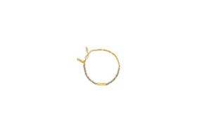 The Perdu Labradorite Bracelet - Gold by nkuku features small gray labradorite and gold brass beads, a gold bar centerpiece, and an adjustable clasp for a refined touch of natural stone elegance.