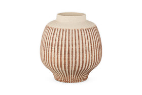 Perola Reactive Glaze Decorative Vase - Natural & Rust