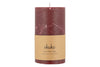 The nkuku Rustic Soy Blend Pillar Candle - Dark Cherry - Large features a beautifully textured finish and a brown paper label reading nkuku Rustic Pillar Candle Hand Poured | Soy Wax Blend.