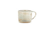 The nkuku Vizo Mug - Grey - Large features a light speckled glaze with brown accents, a rounded body, and sturdy handle, shown against a white background.
