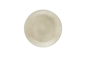 The Valinha Earthenware Dinnerware Set - Grey by nkuku features round ceramic plates with a subtle reactive glaze and textured pattern—an elegant 12-piece set perfect for enhancing any table.