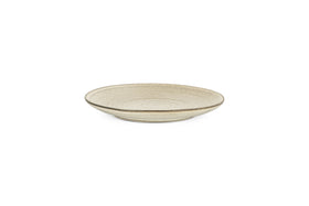 The nkuku Valinha Earthenware Side Plate in grey is a round, shallow ceramic plate with a textured spiral design, shown on a plain white background.