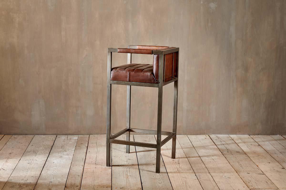 Wamma Leather Bar Chair-nkuku