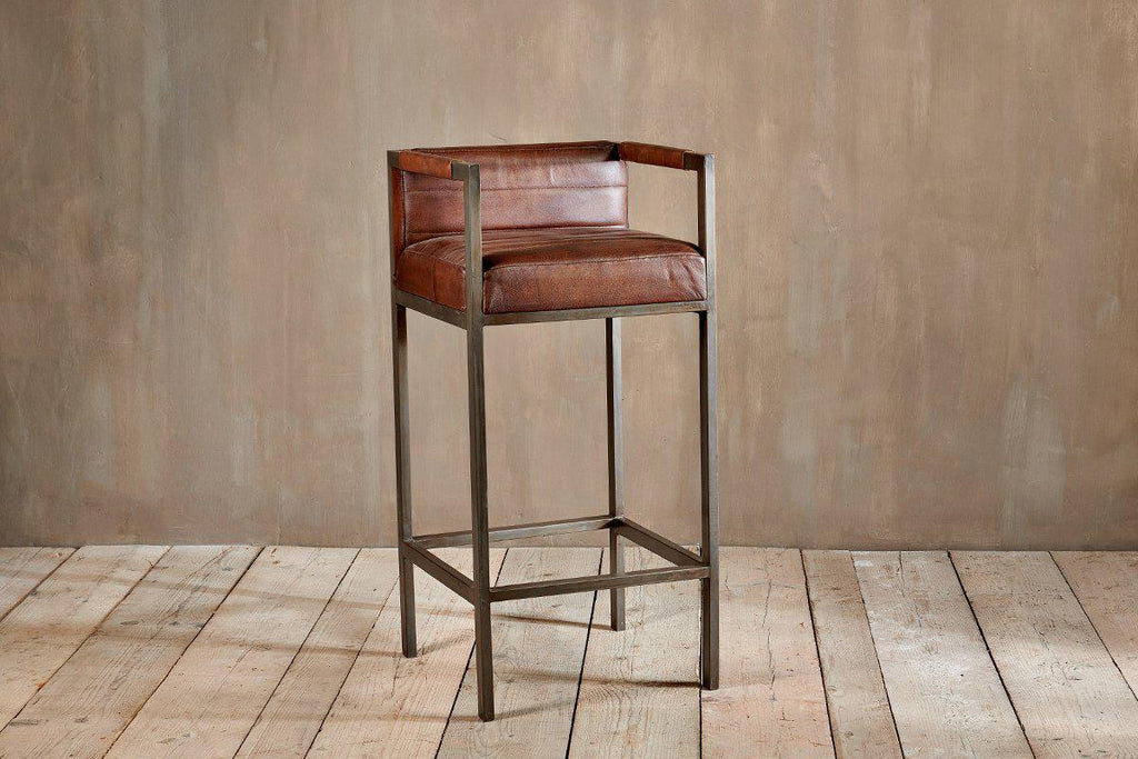 Wamma Leather Bar Chair-nkuku