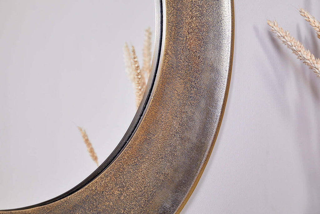 Antique Brass, Round Mirror | Yakira Mirror | Nkuku