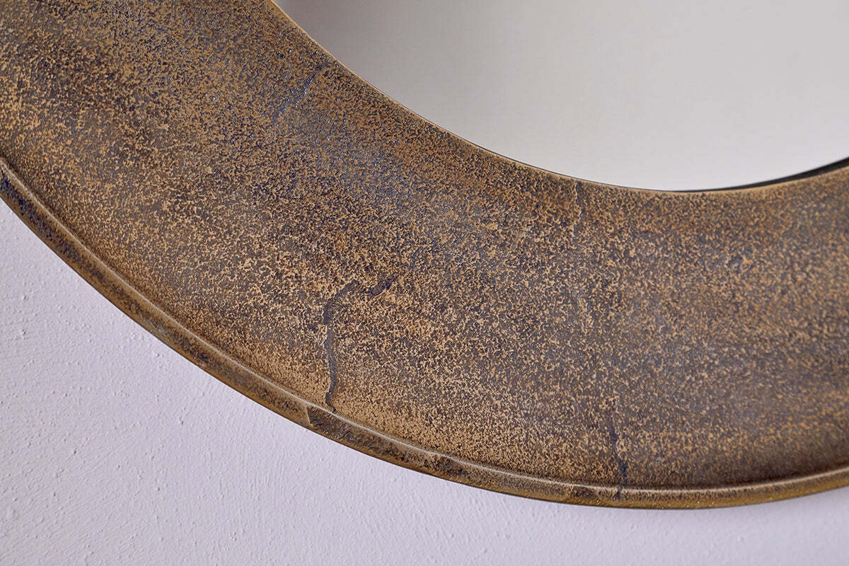 Antique Brass, Round Mirror | Yakira Mirror | Nkuku