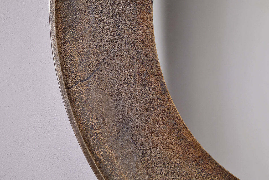 Antique Brass, Round Mirror | Yakira Mirror | Nkuku