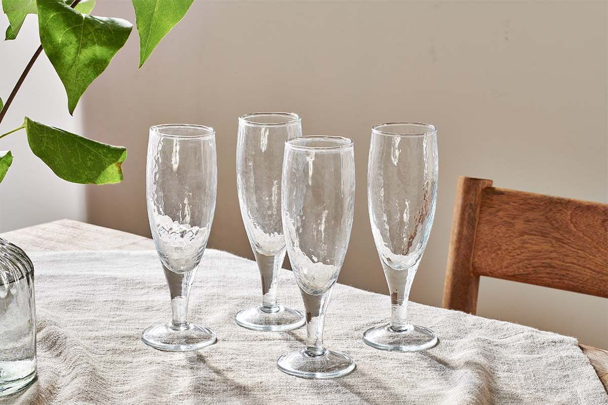 Yala Hammered Champagne Glasses - Set of 4