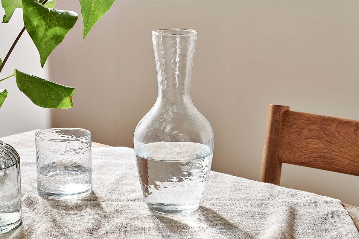 Yala Hammered Jug Clear Glass