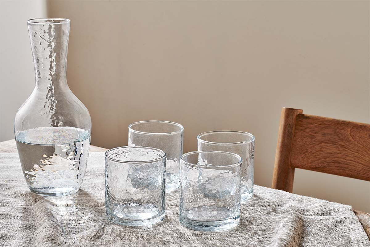 Yala Hammered Glass Tumblers - Set of 4