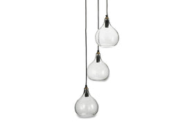 Ziva Recycled Glass Cluster Pendant - Clear