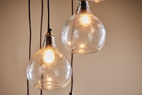 Ziva Statement Recycled Glass Cluster Pendant - Clear