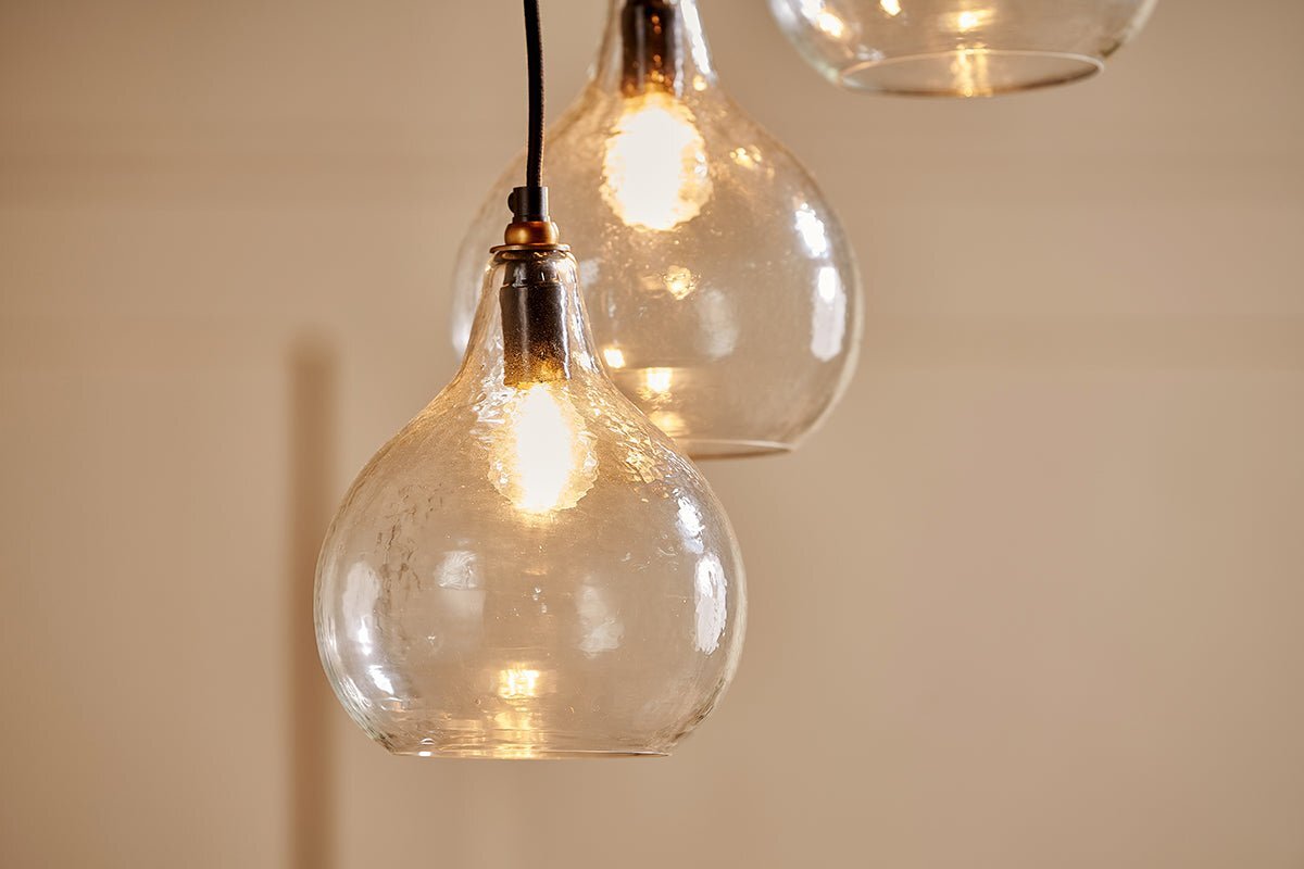 Ziva Statement Recycled Glass Cluster Pendant - Clear