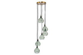 Ziva Statement Recycled Glass Cluster Pendant - Green Smoke