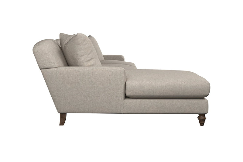 Nkuku MAKE TO ORDER Deni Grand Left Hand Chaise Sofa - Brera Linen Charcoal