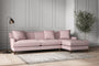 Nkuku MAKE TO ORDER Deni Grand Right Hand Chaise Sofa - Recycled Cotton Lavender