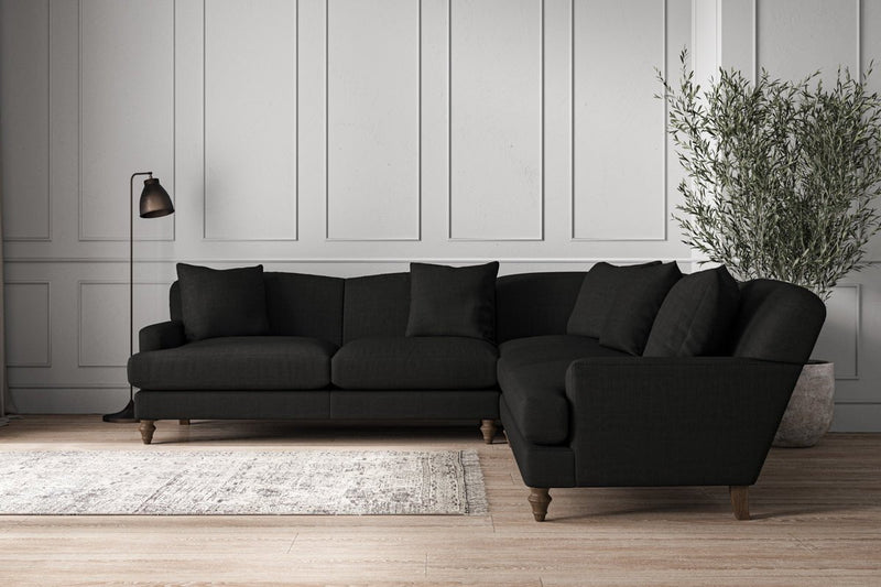 Nkuku MAKE TO ORDER Deni Large Corner Sofa - Brera Linen Charcoal