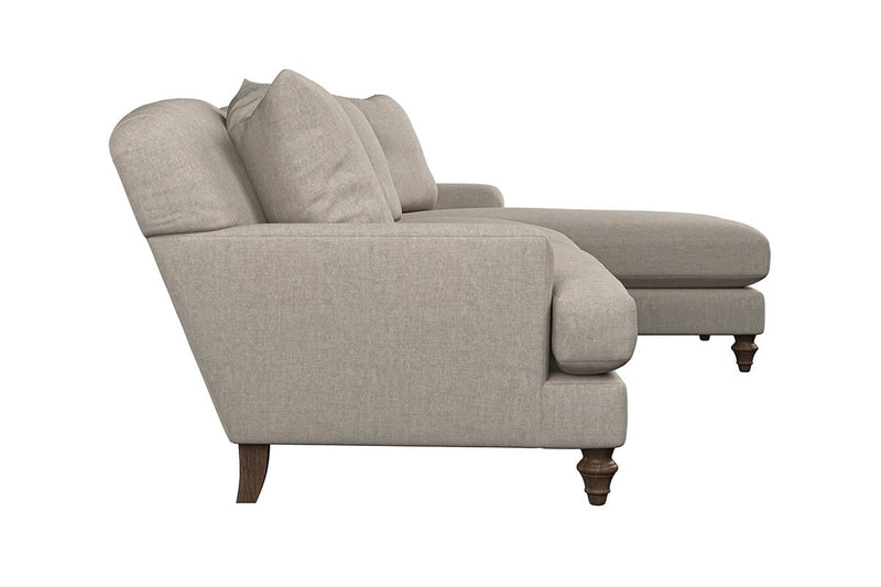 Nkuku MAKE TO ORDER Deni Large Right Hand Chaise Sofa - Brera Linen Charcoal