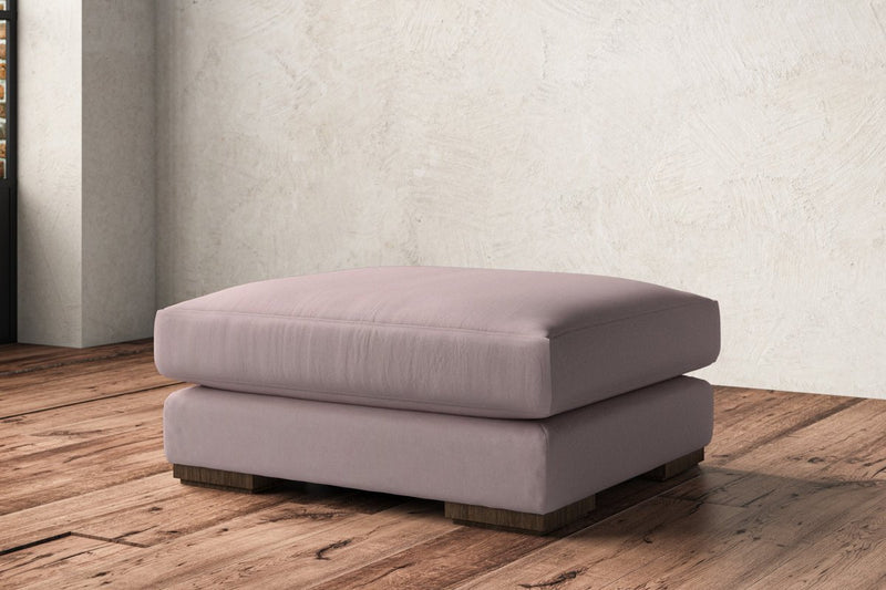 Nkuku MAKE TO ORDER Guddu Large Footstool - Recycled Cotton Lavender
