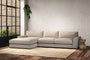 Nkuku MAKE TO ORDER Guddu Large Left Hand Chaise Sofa - Recycled Cotton Natural
