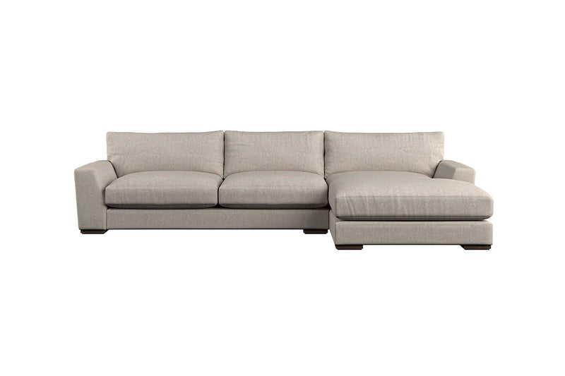 Nkuku MAKE TO ORDER Guddu Large Right Hand Chaise Sofa - Brera Linen Natural