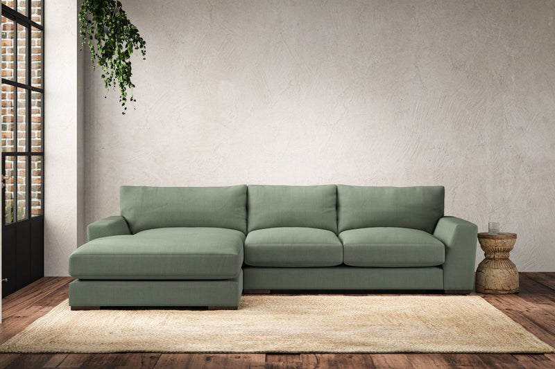 Guddu Medium Left Hand Chaise Sofa - Brera Linen Jade