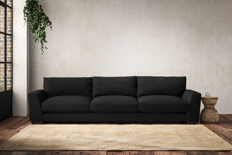 Nkuku MAKE TO ORDER Guddu Super Grand Sofa - Brera Linen Charcoal