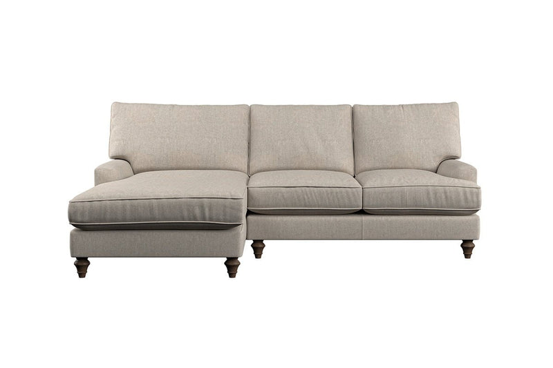 Nkuku MAKE TO ORDER Marri Large Left Hand Chaise Sofa - Brera Linen Natural