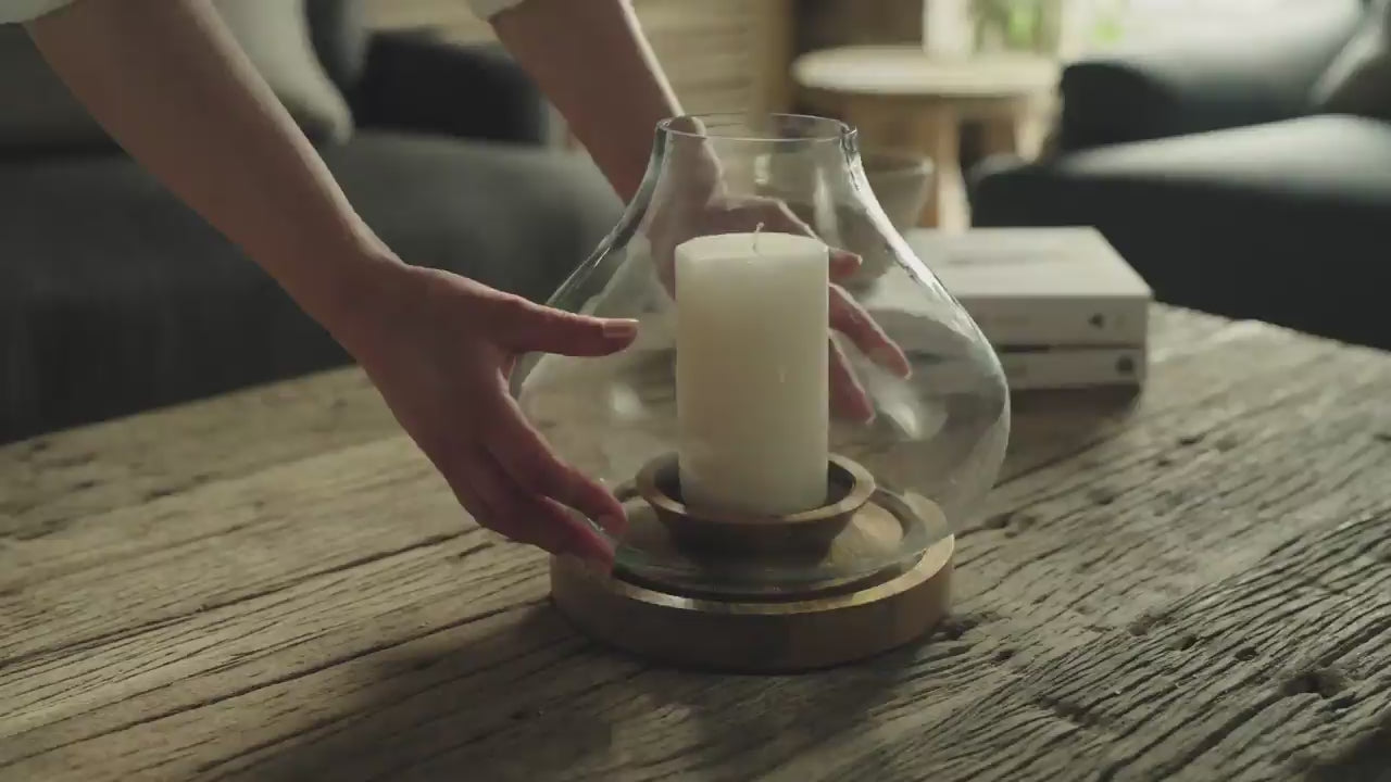 Naryla Mango Wood Lantern