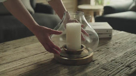 Naryla Mango Wood Lantern - Natural
