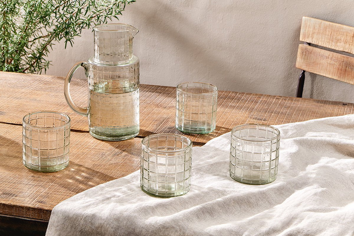 Adhit Glass Jug - Clear-nkuku