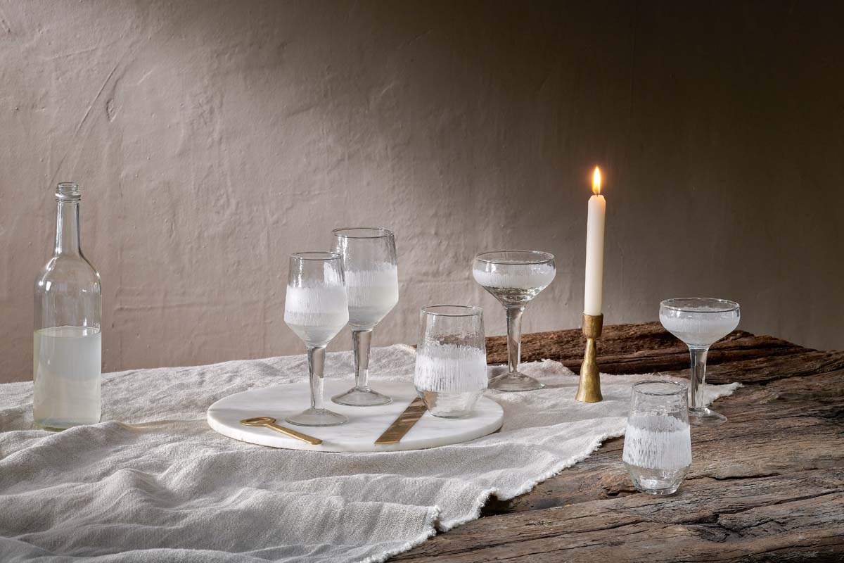 Anara Etched Champagne Glass - Clear (Set of 4)-nkuku