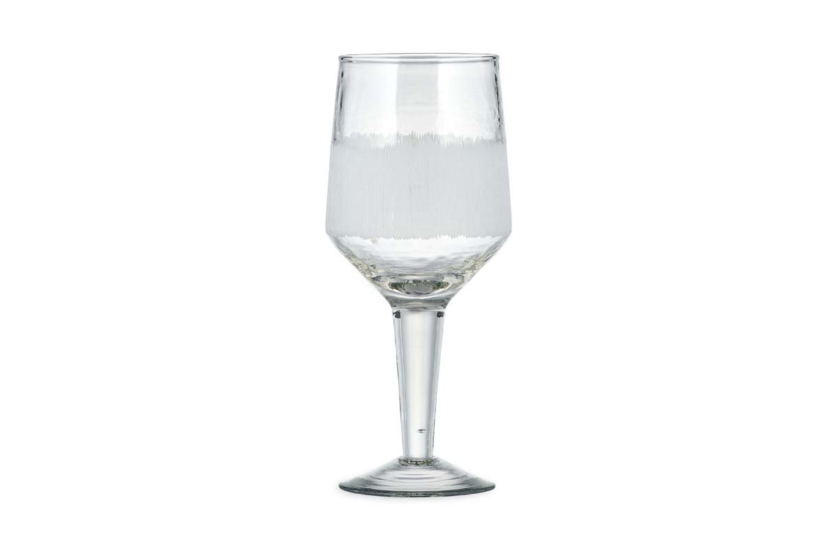 Anara Etched Wine Glass - Clear - (Set of 4) - Large-nkuku