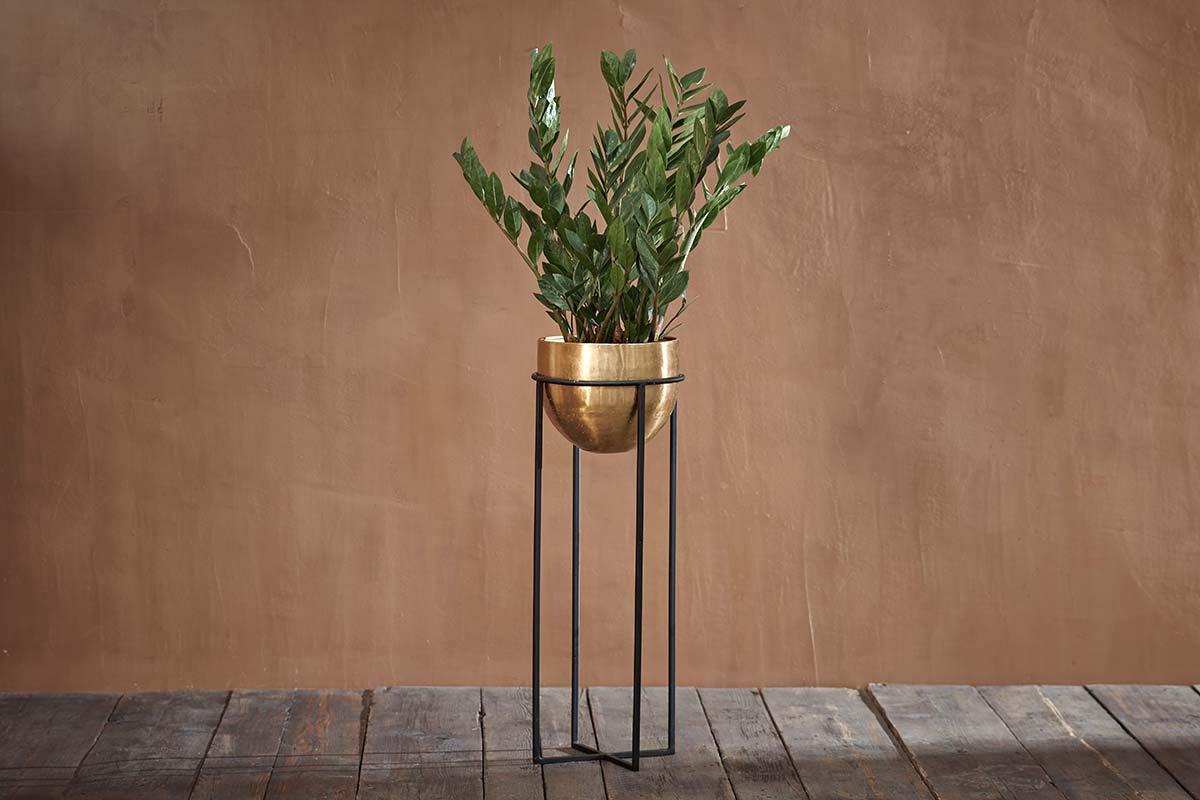 Atsu Brass Planter Stand-nkuku