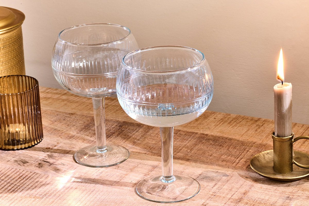Mila Gin Glass - Clear - (Set of 2)-nkuku