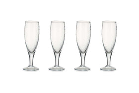 Yala Hammered Champagne Glass - Clear Glass (Set of 4)-nkuku