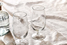 Yala Hammered Glass - Clear (Set of 4)-nkuku