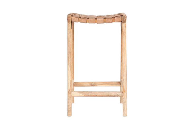 nkuku CHAIRS STOOLS & BENCHES Adembi Woven Leather Counter Stool